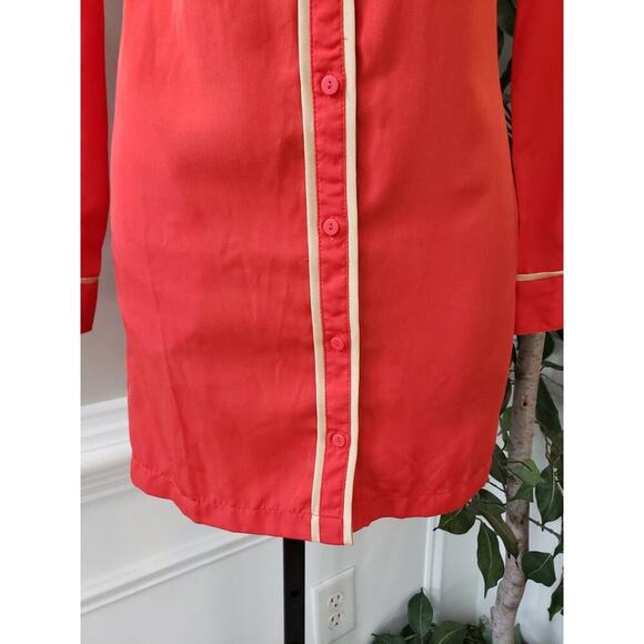 Cooperative Solid 100% Polyester Collared Long Sleeve Button Down Shirt XS - Picture 4 of 14